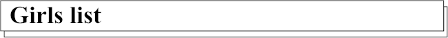 Girl list